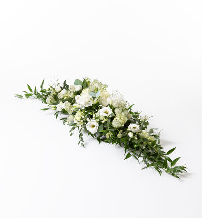 Hvit avlang borddekorasjon medium Hvit avlang borddekorasjon medium